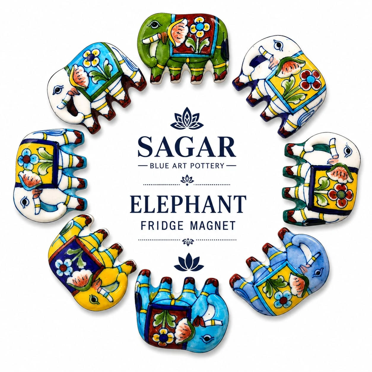 Fridges & Magnets — cover photograph of handmade Jaipur blue pottery