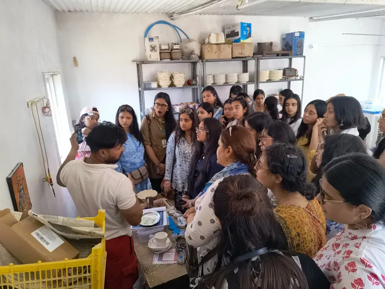 Blue pottery in progress — workshop photograph 6