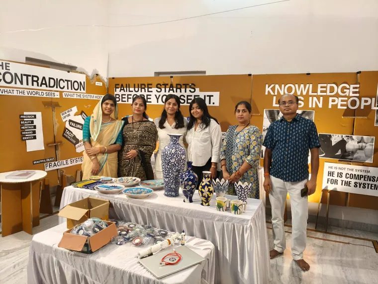 Sagar Blue Art Pottery at an exhibition — photograph 3