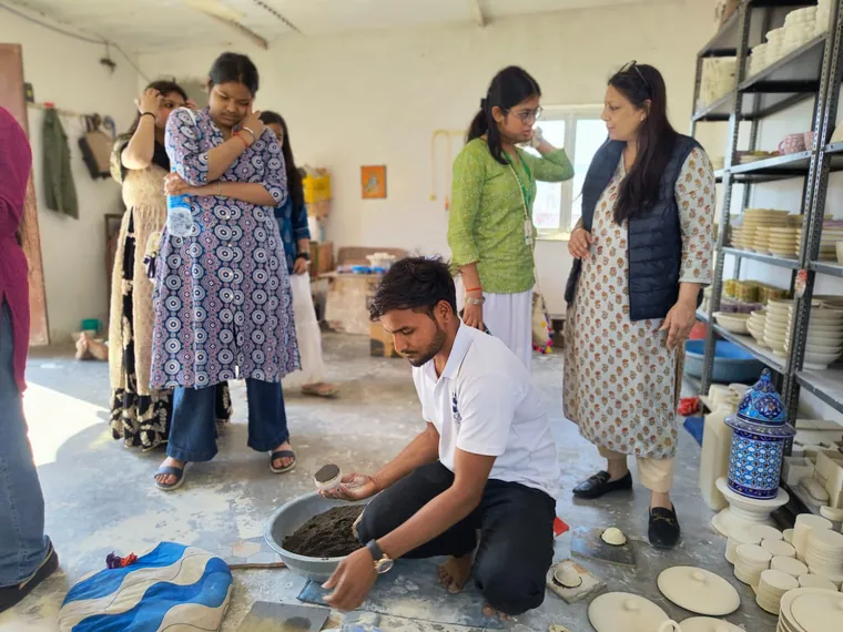 Artisans at work in the Sagar Blue Art Pottery workshop, Jaipur — photograph 12