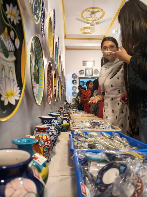 Sagar Blue Art Pottery at an exhibition — photograph 9