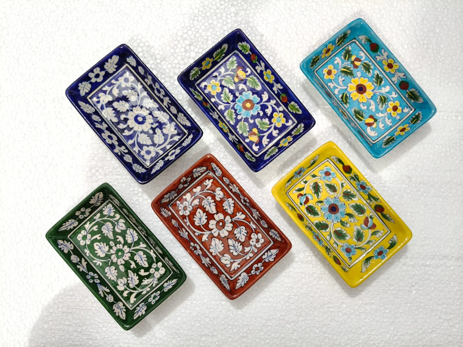 Dry Fruit Serving Trays — handmade Jaipur blue pottery by Sagar Blue Art Pottery